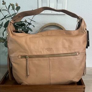 American Leather Co. Nutmeg Shoulder Bag NWT -Lily Ziptop Hobo